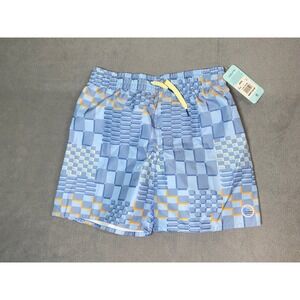 New! Laguna Swim Trunks Boys size L(14/16) Blue Abstract UPF 50+ 5.5" inseam